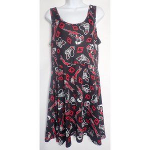 Harley Quinn Jumper Style Dress Black Sleeveless‎ Women size M Novelty Fun